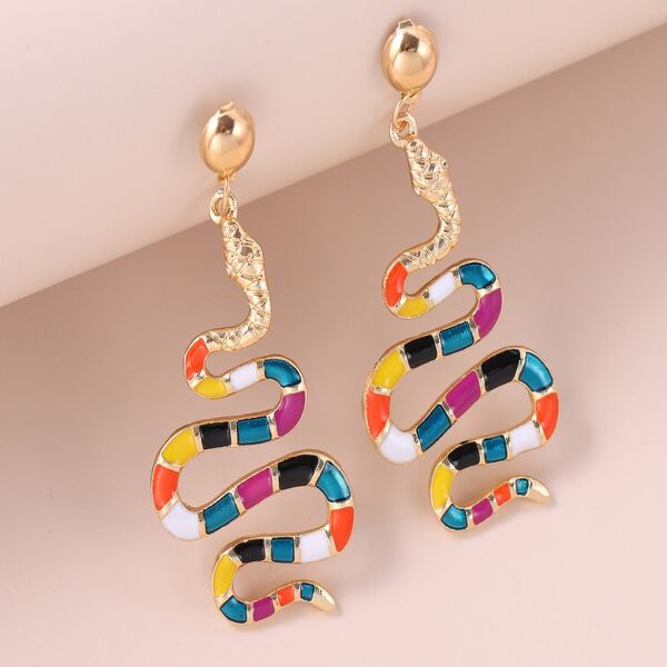 

Snake Drop Earrings, Multicolor