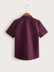 SHEIN Boys Lion Print Shirt - Purple - View 2