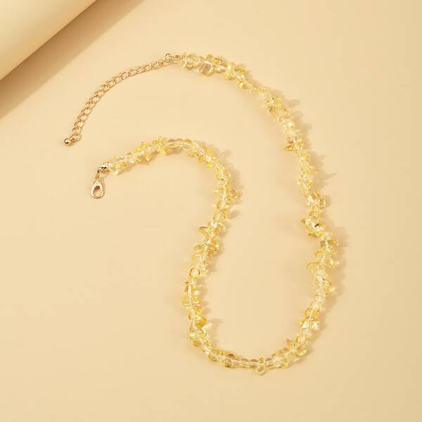

Crystal Beaded Necklace, Yellow