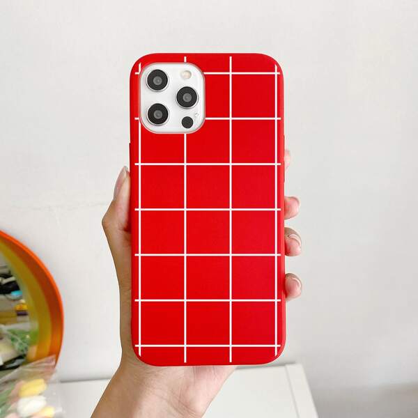 

Plaid Pattern Phone Case, Red and white