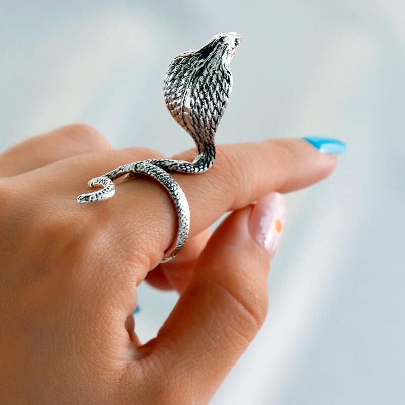 

Snake Decor Ring, Antique silver