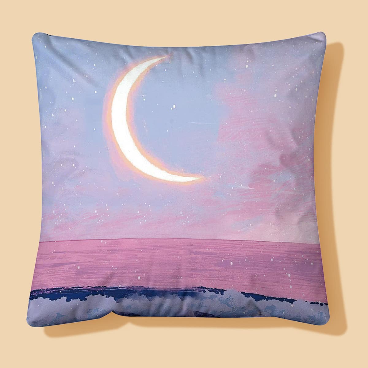 

Moon Print Cushion Cover Without Filler, Multicolor