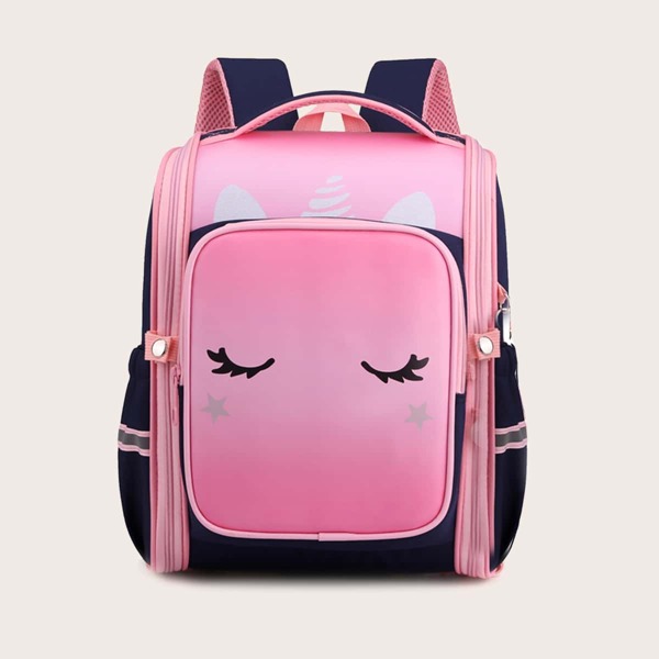 

Girls Cartoon Unicorn Graphic Backpack, Pink