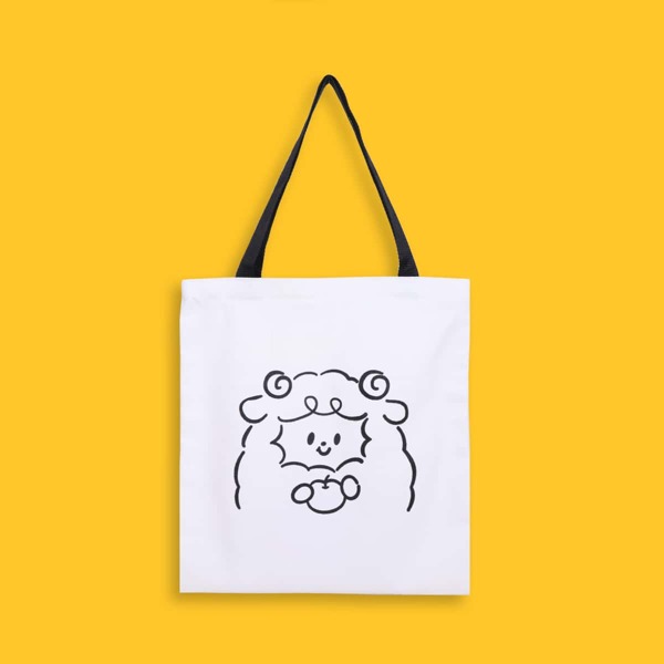 

Cartoon Graphic Shopper Bag, White