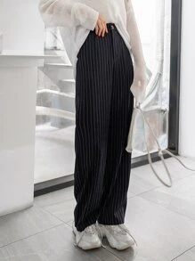 DAZY Quần Nút Túi Sọc Giải trí - màu đen - Xem 6