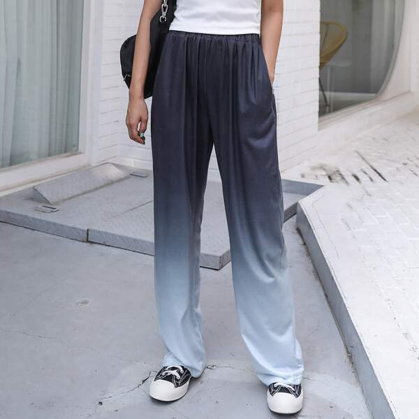 

Ombre Elastic Waist Sweatpants, Dark grey
