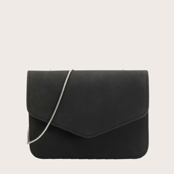 

Minimalist Flap Crossbody Bag, Black