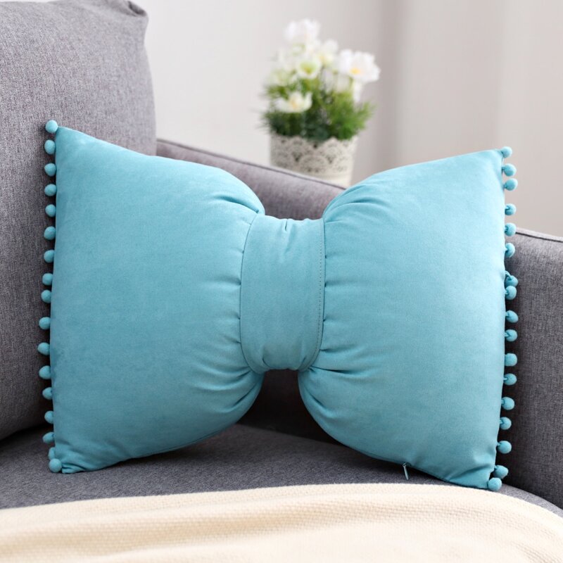

Plain Bow Cushion Cover Without Filler, Blue