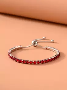 Vòng tay trang trí rhinestone - Đỏ - Xem 3