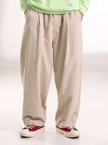 Manfinity Hypemode Men Solid Wide Leg Trousers - Apricot - View 1