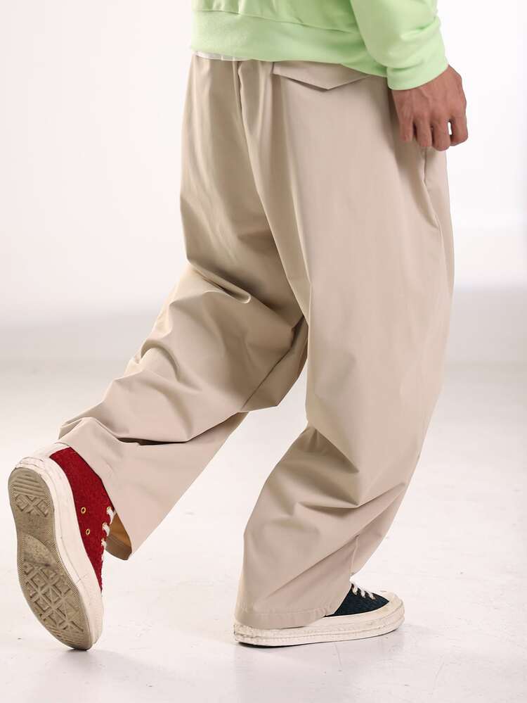 Manfinity Hypemode Loose-Fit Men's Solid Color Wide-Leg Pants - Apricot - View 2