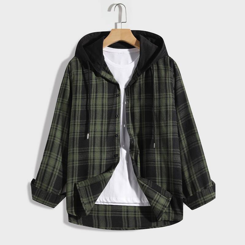 

Guys Plaid Button Up Flannel Shirt, Multicolor