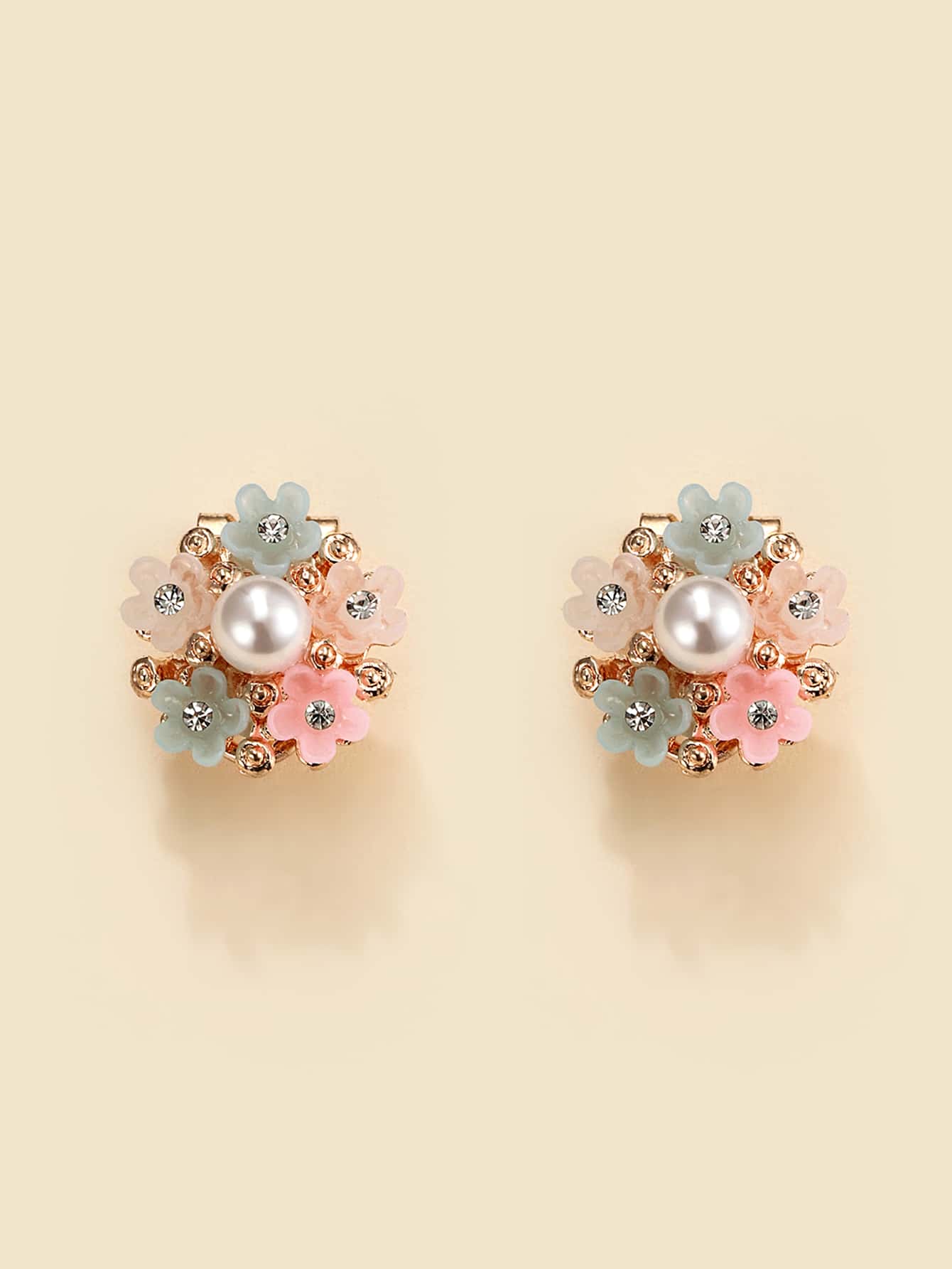 Đồ trang trí Ngọc Trai giả Hoa tai - Nhiều màu - Xem 1