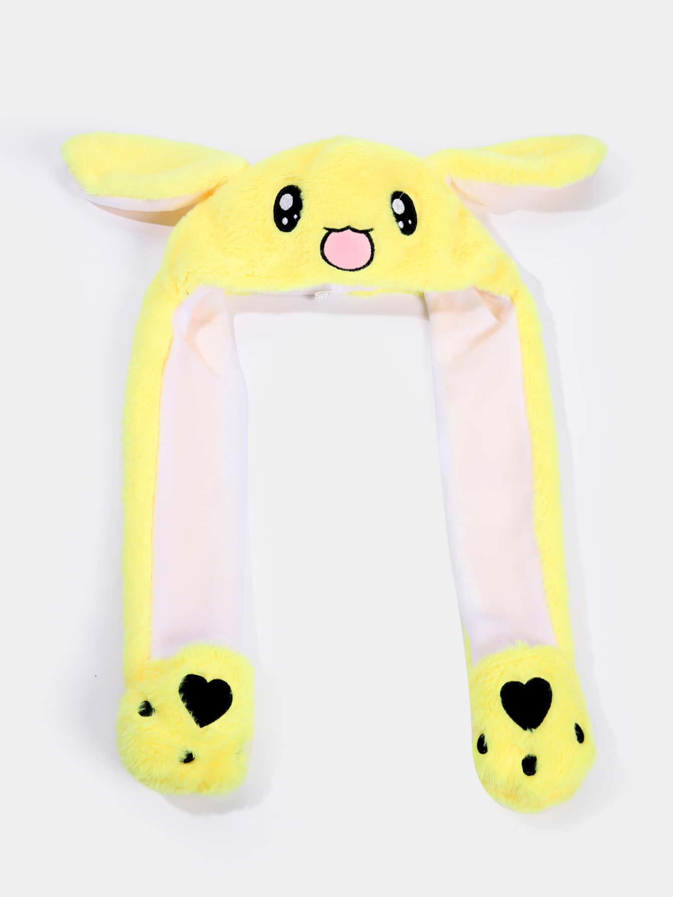 Cartoon Embroidered Fuzzy Hat - Yellow - View 3