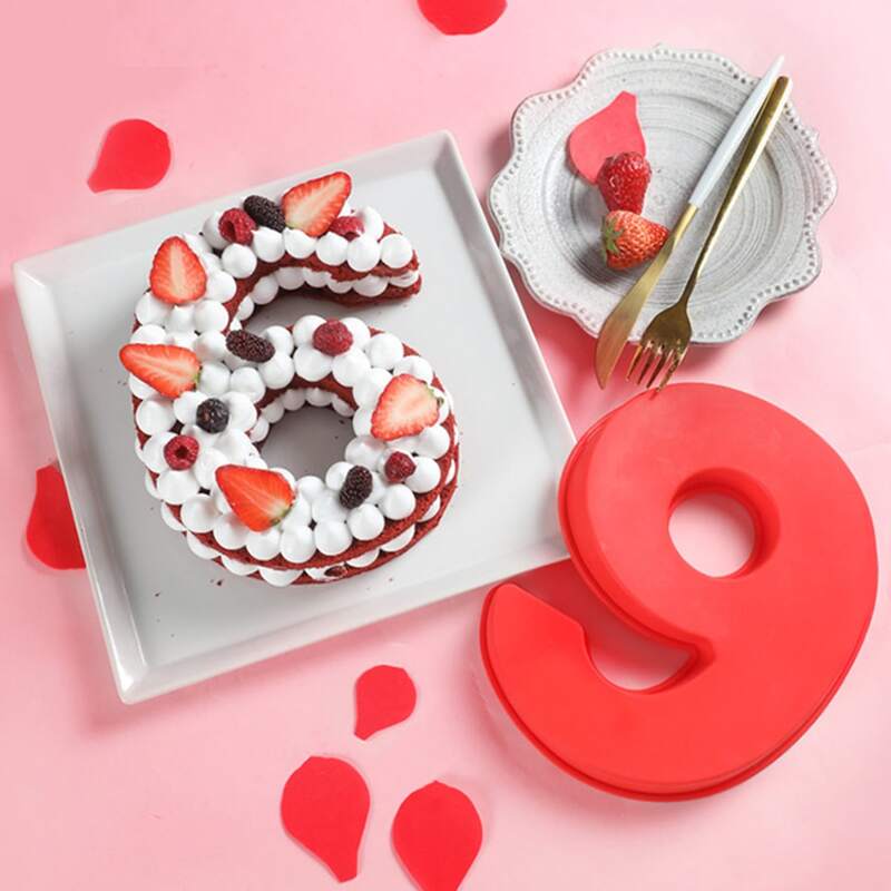 

1pc Digital shaped Cake Mold, Red