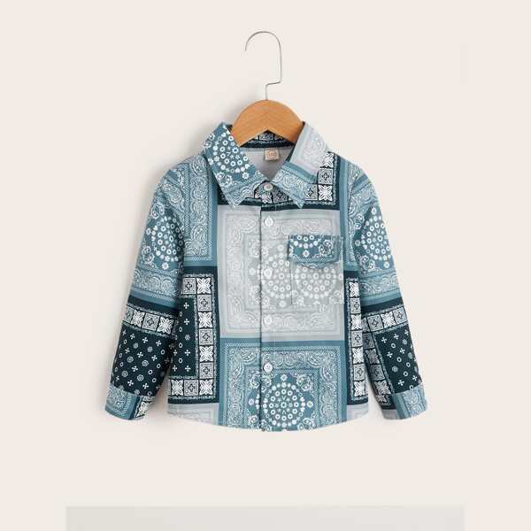 

Toddler Boys Paisley Scarf Print Shirt, Multicolor