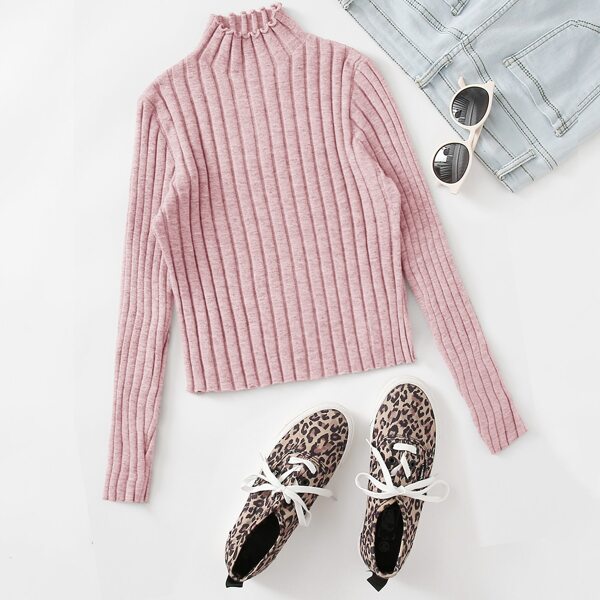 

Ribbed Turtleneck Sweater, Baby pink
