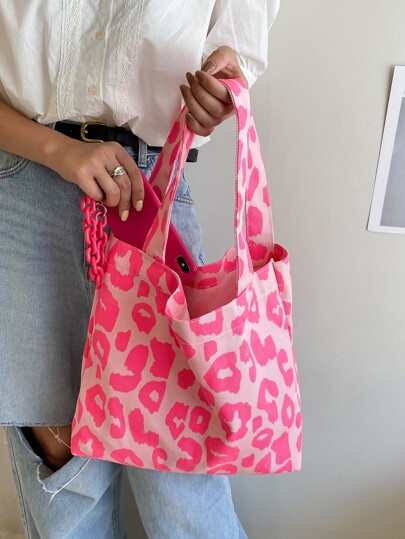 HiTotes Sac à main en daim pour femme, sac fourre-tout en daim marron imprimé léopard, sac fourre-tout de travail, Z-Brown, 36cm