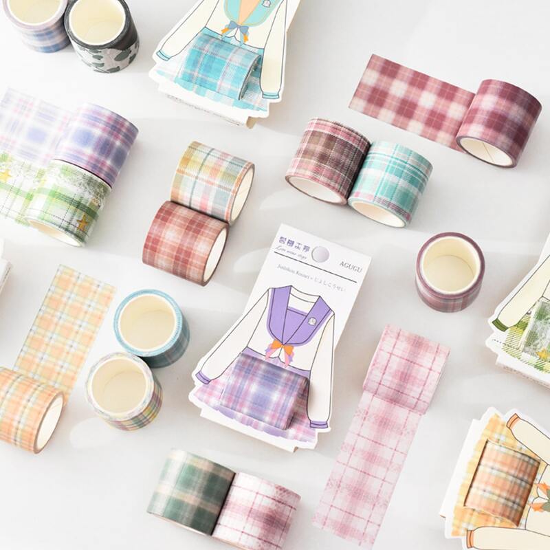 

1roll Plaid Pattern Random Color Washi Tape, Multicolor