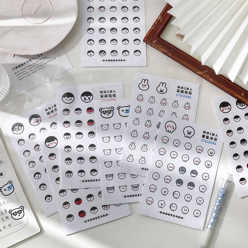 

2sheets Cartoon Graphic Random Sticker, Multicolor