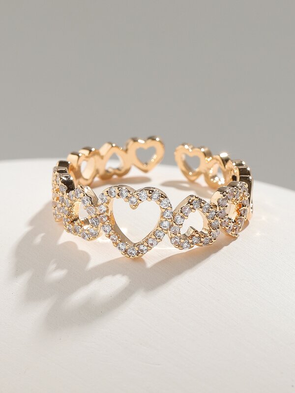 1 Stück romantischer Cut Out bezaubernder Zirkonia Herz Hochzeits-Braut-Ring für Verlobung & Jahrestag, Valentinstag, Muttertag, Geschenk