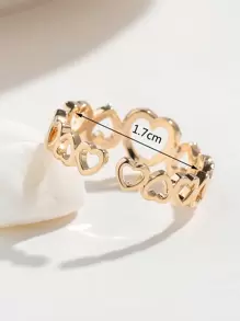 1 Pc Romantic Hollow Charming Zirconia Heart Wedding Bridal Ring For Engagement & Anniversary Valentines,Mom,Mother,Mother's Day,Gift