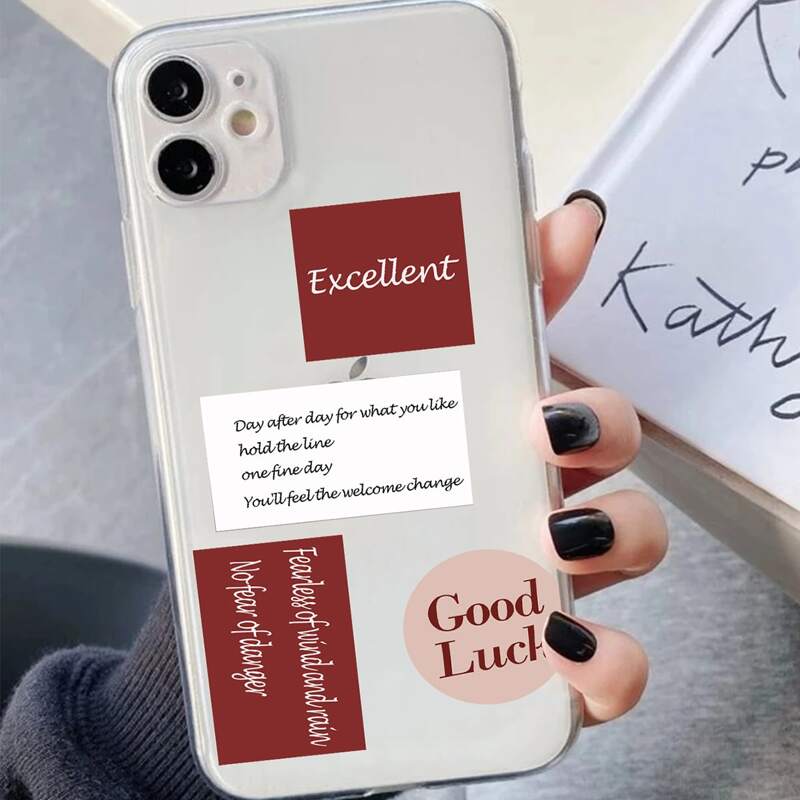 

Letter Graphic Clear Phone Case, Multicolor