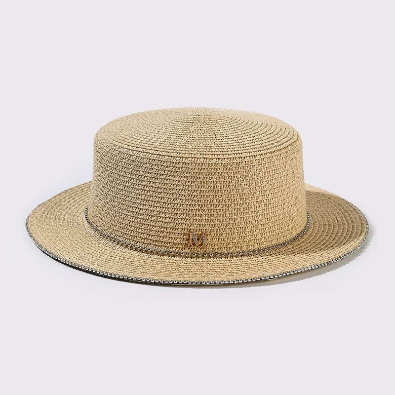 

Solid Straw Hat, Beige