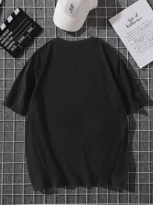 Manfinity Men Bear Print Crew Neck Tee - Black - View 2