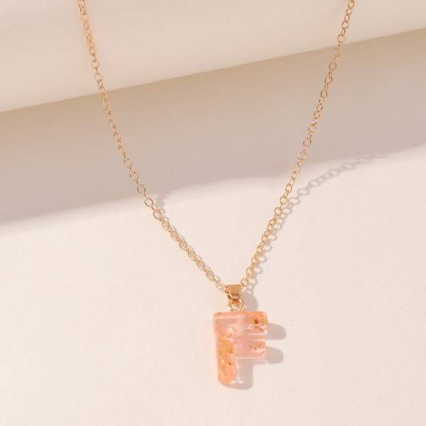 

Letter Charm Necklace, Multicolor