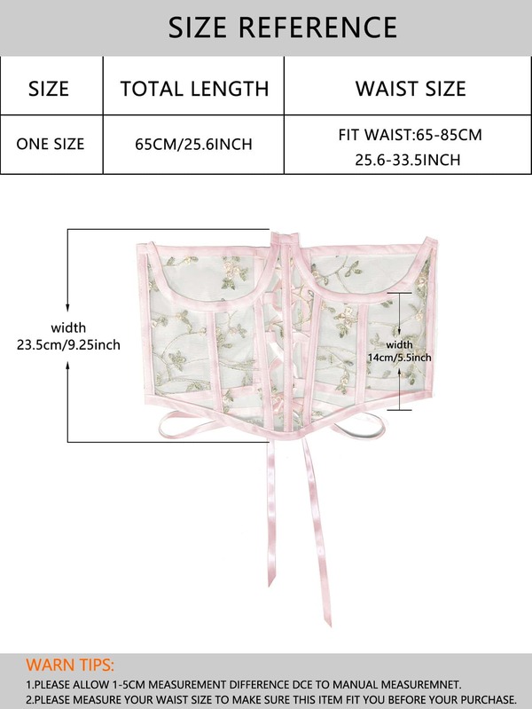 Flower Embroidered Corset Belt SHEIN USA