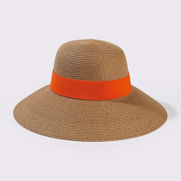 

Two Tone Straw Hat, Khaki