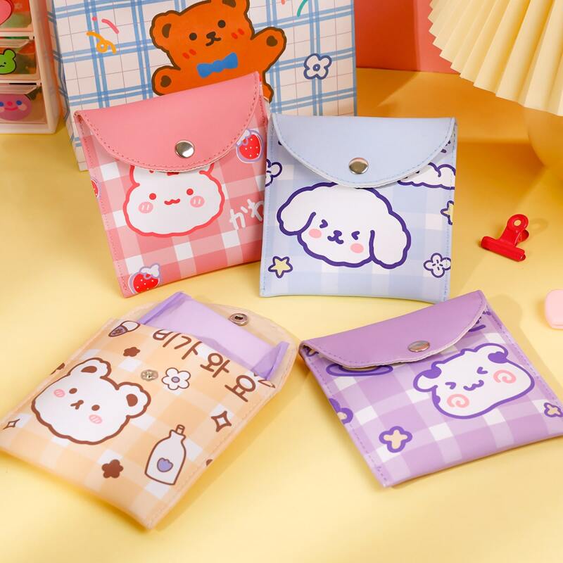 

1pc Cartoon Graphic Sanitary Napkin Storage Bag, Multicolor