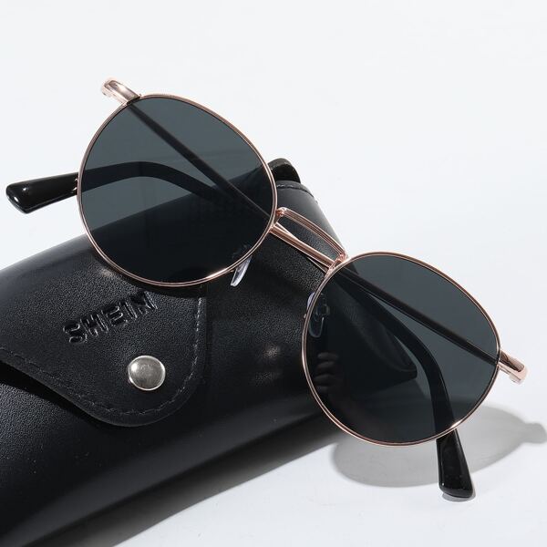 

Men Metal Frame Sunglasses, Black