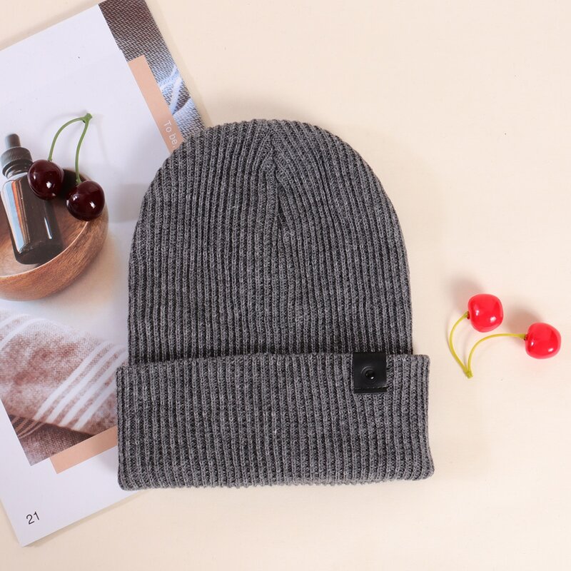 

Plain Knit Hat, Grey