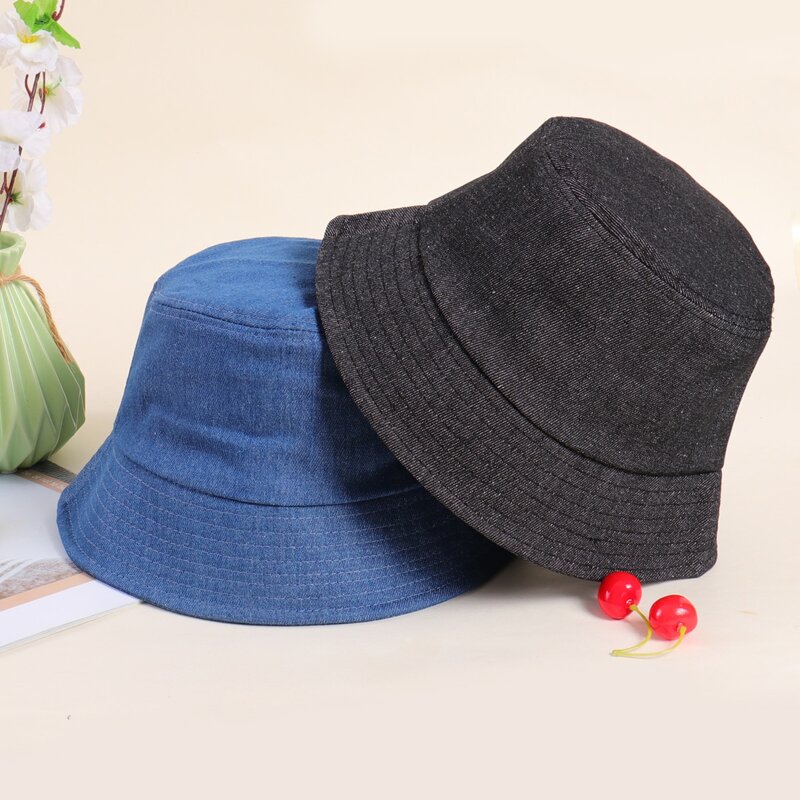 

2pcs Solid Bucket Hat, Multicolor