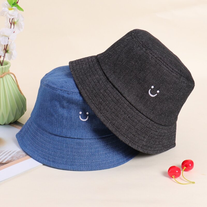 

2pcs Graphic Embroidery Bucket Hat, Multicolor