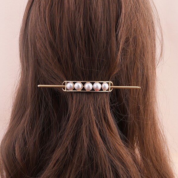

Faux Pearl Decor Hair Pin, Gold