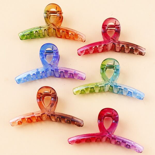 

6pcs Ombre Hair Claw, Multicolor