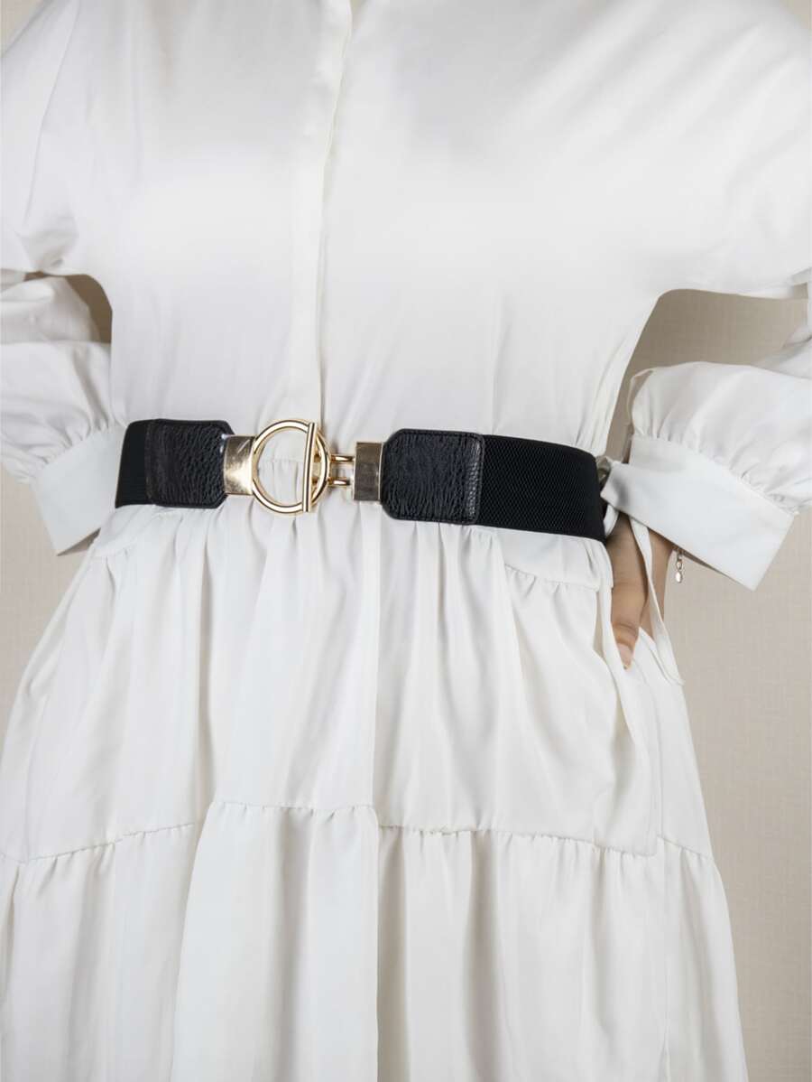 85CM Metal Buckle Plus Size Corset Belt - Black - View 1