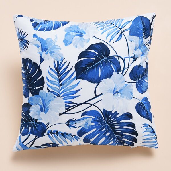

Leaf Print Cushion Cover Without Filler, Multicolor
