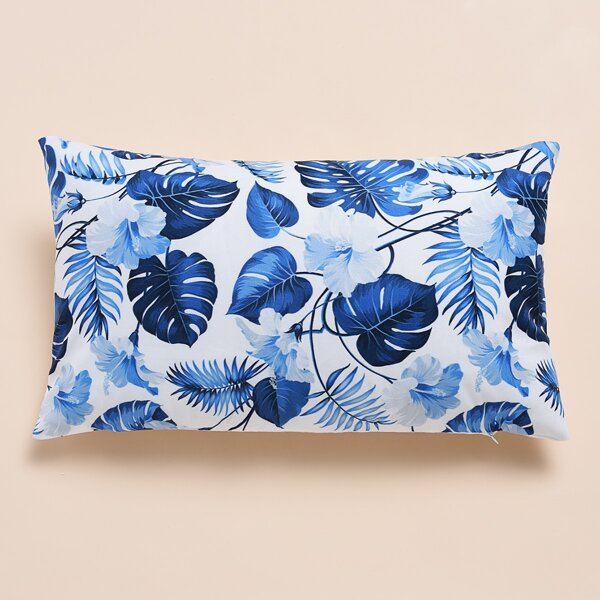 

Leaf Print Lumbar Pillowcase Without Filler, Multicolor