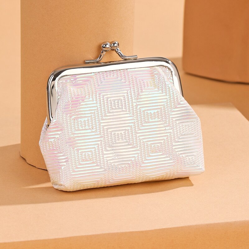 

1pc Allover Print Coin Purse, White