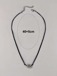 Shell Decor Necklace - Black - View 3