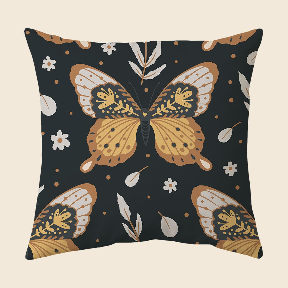 

Butterfly Print Cushion Cover Without Filler, Multicolor