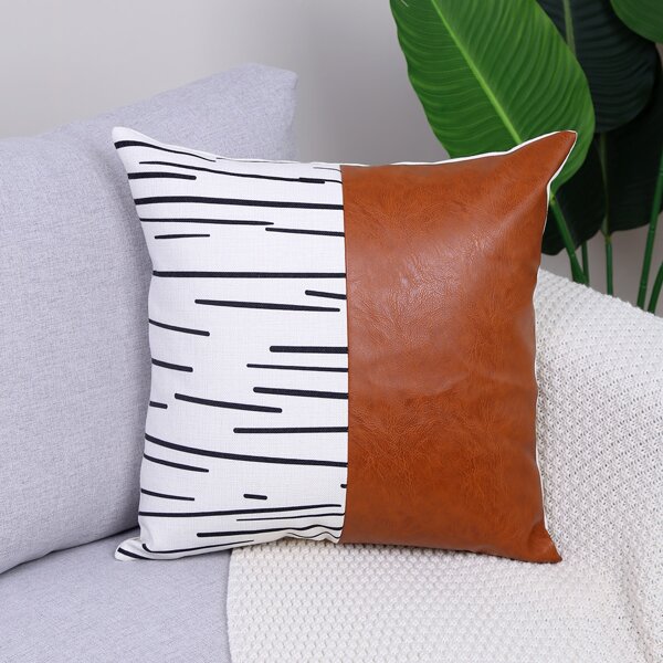 

PU Stitched Cushion Cover Without Filler, Multicolor
