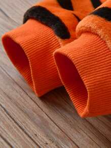 SHEIN 少年虎皮印花法蘭絨衛衣和運動褲 - 彩色 - 查看 4