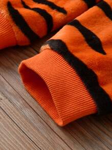 SHEIN 少年虎皮印花法蘭絨衛衣和運動褲 - 彩色 - 查看 7