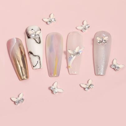 10pcs Butterfly Shaped Nail Art Decoration