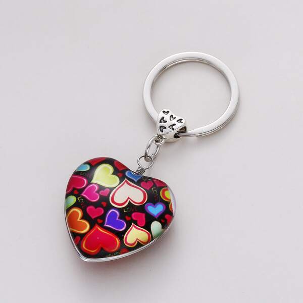 

Heart Charm Keychain, Multicolor